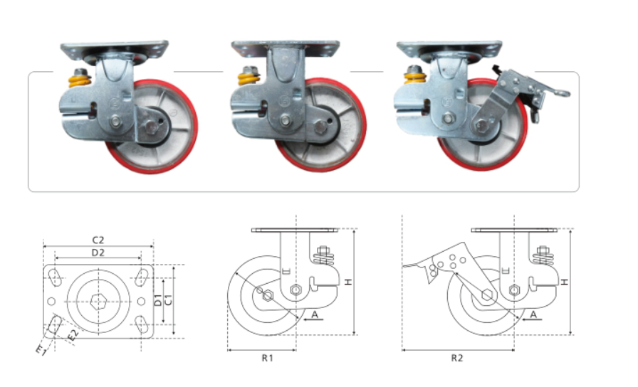D16系列、重型减震聚氨酯轮