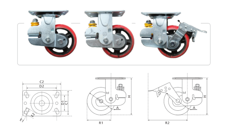 D161系列、重型减震聚氨酯轮