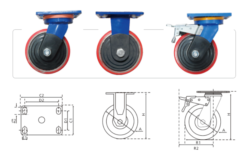 F101系列、抗冲击型防缠丝聚氨酯轮